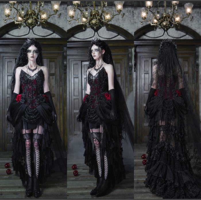Blood Supply Emerald Night Halloween Gothic Corset Skirt and Bolero