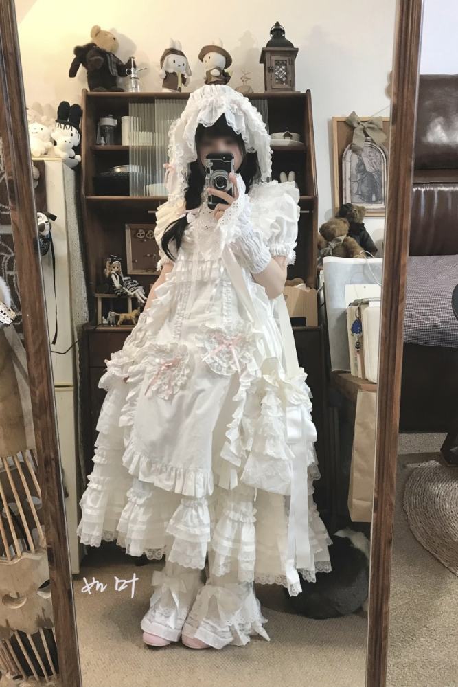 Bodhi Old School Lolita Cotton OP Apron and Bloomers
