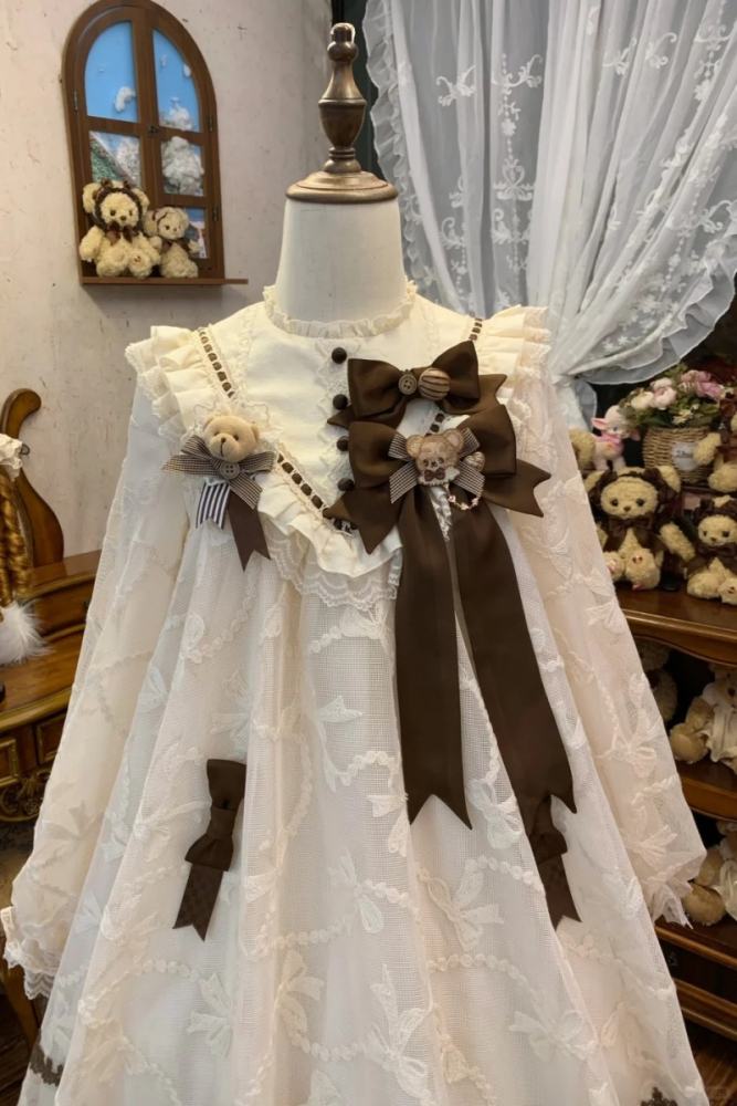 Starry Cream Lane Antique Bear Choco Doll Lolita OP JSK and Top