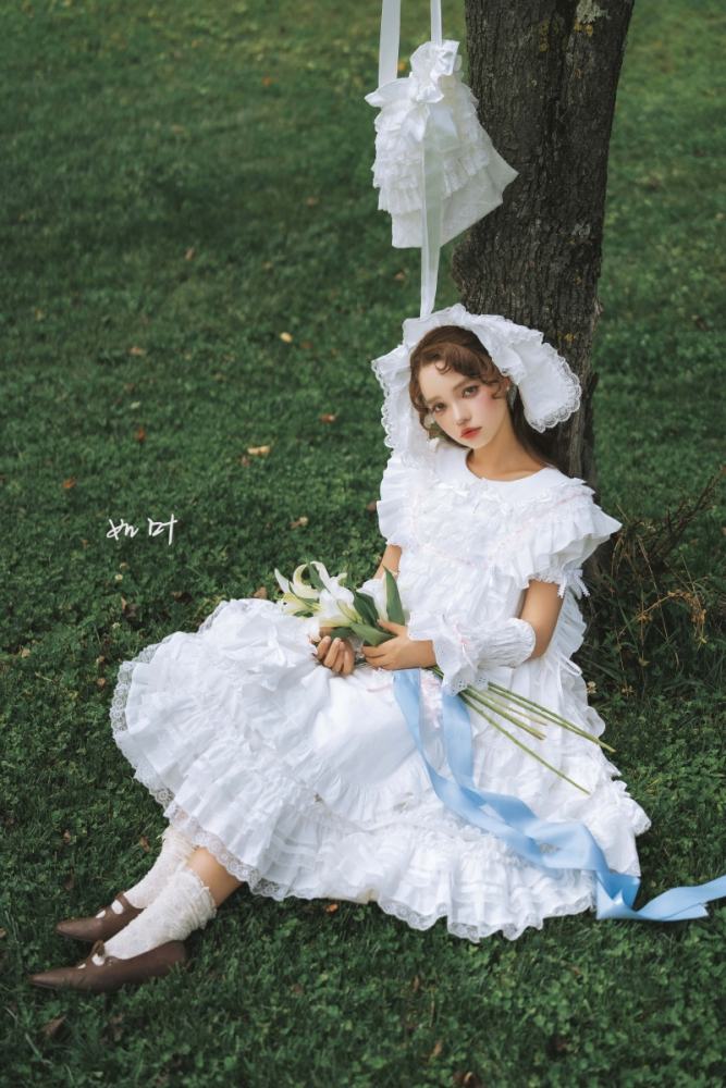 Bodhi Old School Lolita Cotton OP Apron and Bloomers