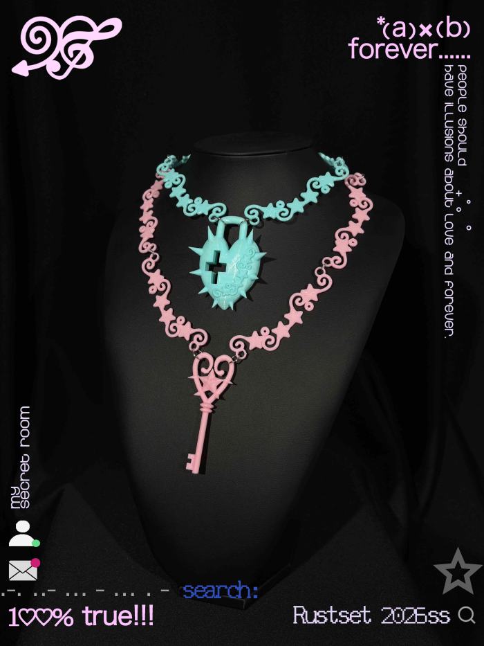 RustSet Star Key and Lock Gyaru Necklace 5 Colors