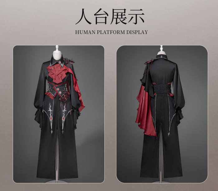 Unchartde Stars Crimson Oath Gothic Ouji Lolita Blouse Trousers Girdle and Cape