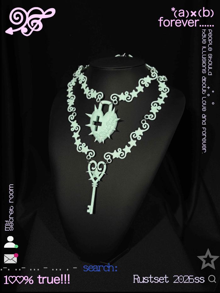RustSet Star Key and Lock Gyaru Necklace 5 Colors