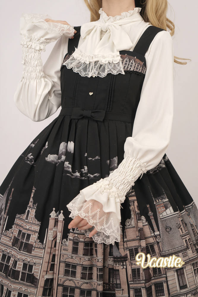 V-castle Elegant Long Sleeve Leg of Mutton Lolita Blouse