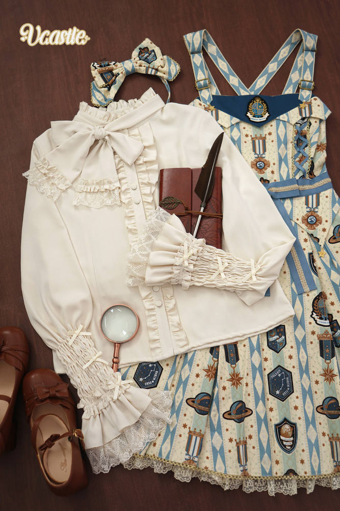 V-castle Elegant Long Sleeve Leg of Mutton Lolita Blouse