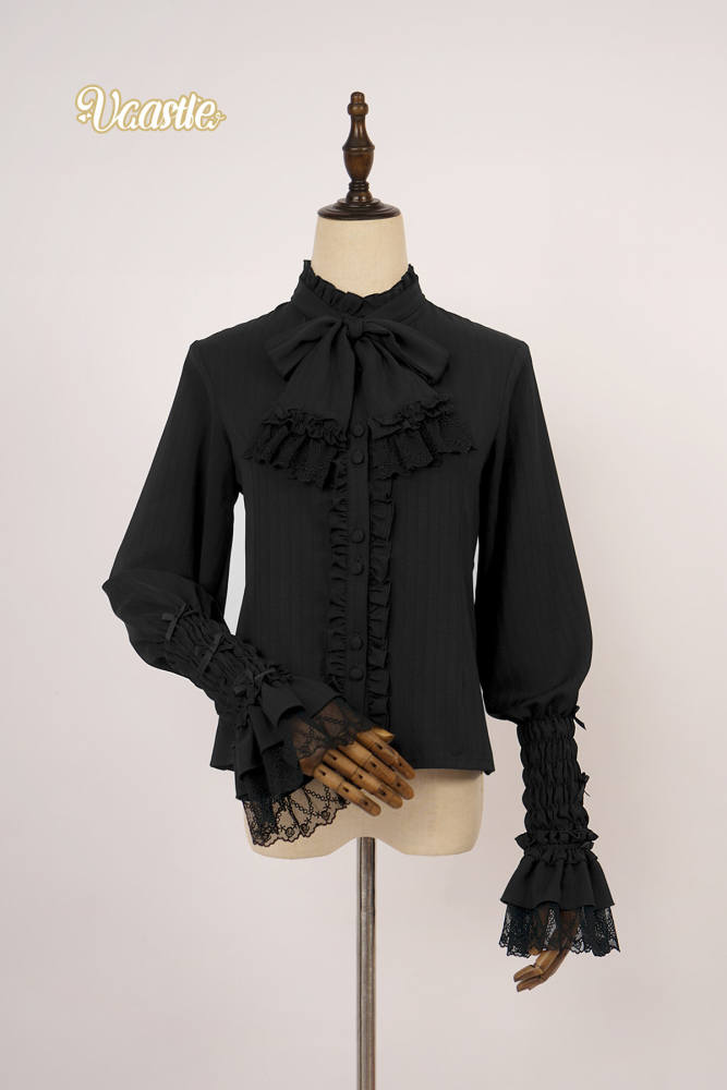 V-castle Elegant Long Sleeve Leg of Mutton Lolita Blouse