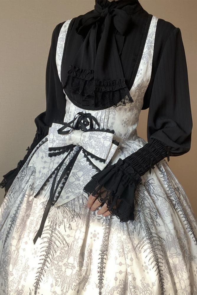 V-castle Elegant Long Sleeve Leg of Mutton Lolita Blouse