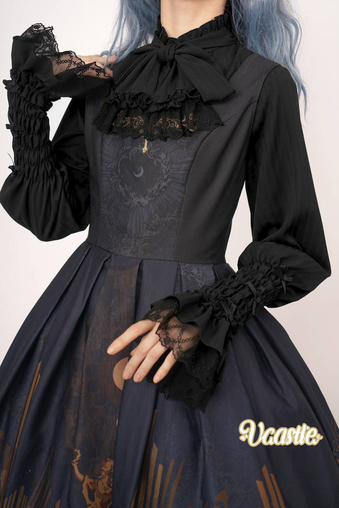 V-castle Elegant Long Sleeve Leg of Mutton Lolita Blouse