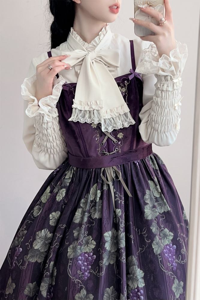 V-castle Elegant Long Sleeve Leg of Mutton Lolita Blouse