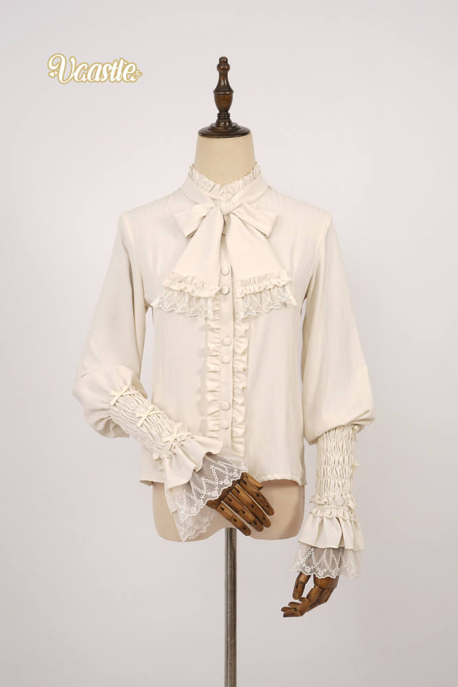 V-castle Elegant Long Sleeve Leg of Mutton Lolita Blouse