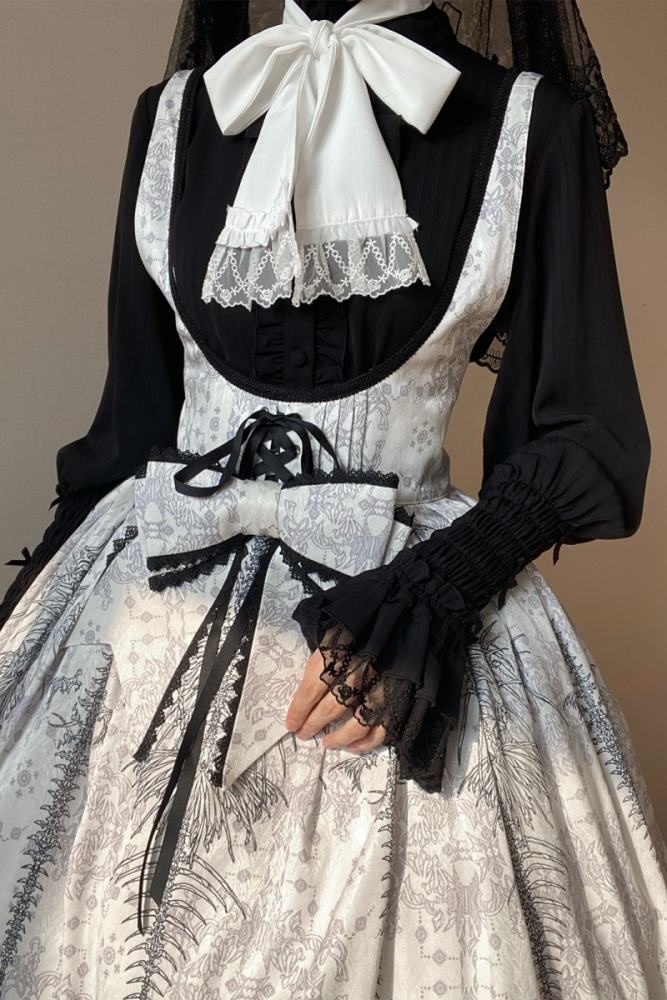 V-castle Elegant Long Sleeve Leg of Mutton Lolita Blouse