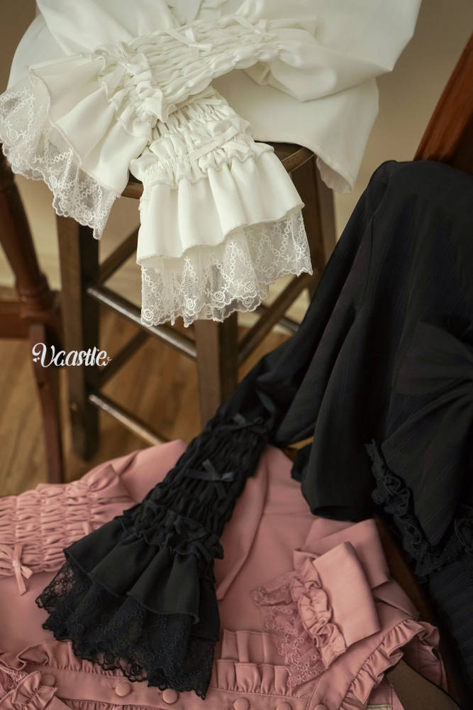 V-castle Elegant Long Sleeve Leg of Mutton Lolita Blouse