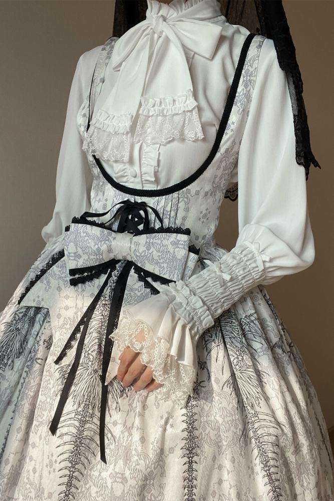 V-castle Elegant Long Sleeve Leg of Mutton Lolita Blouse