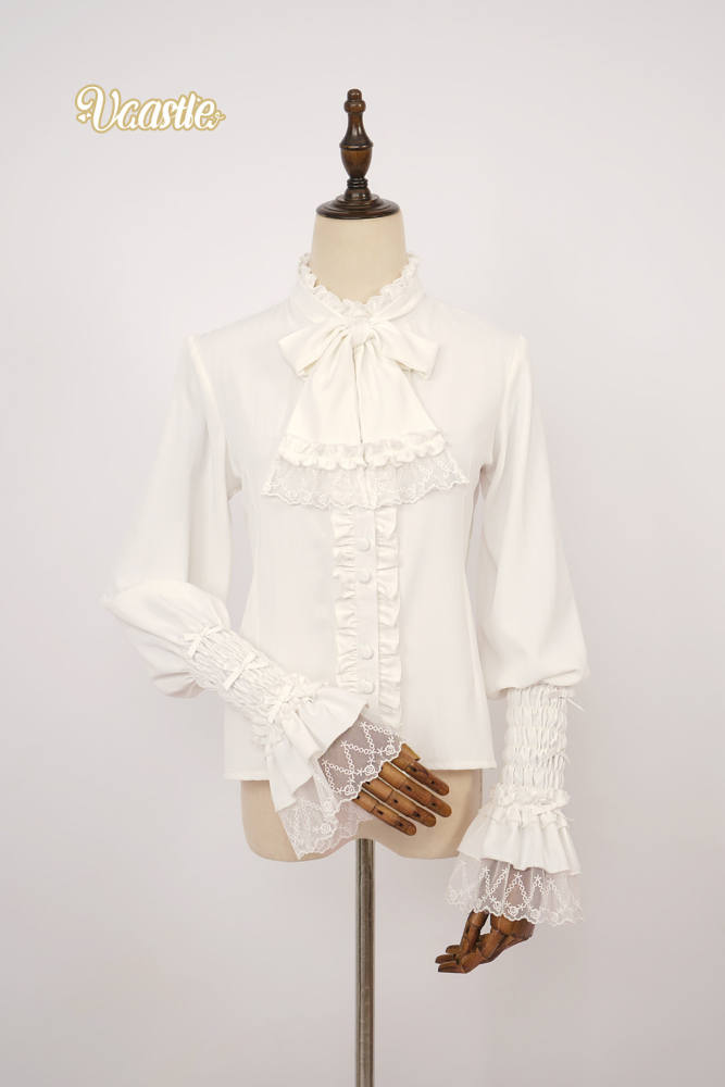 V-castle Elegant Long Sleeve Leg of Mutton Lolita Blouse