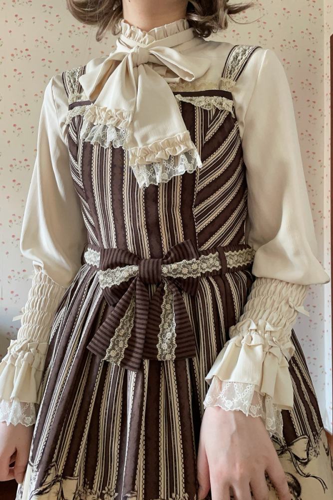 V-castle Elegant Long Sleeve Leg of Mutton Lolita Blouse