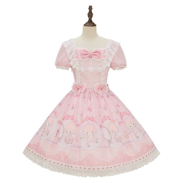 Summer Fairy Sanrio Collaborated My Sweet Piano Lolita OP JSK Blouse and Apron