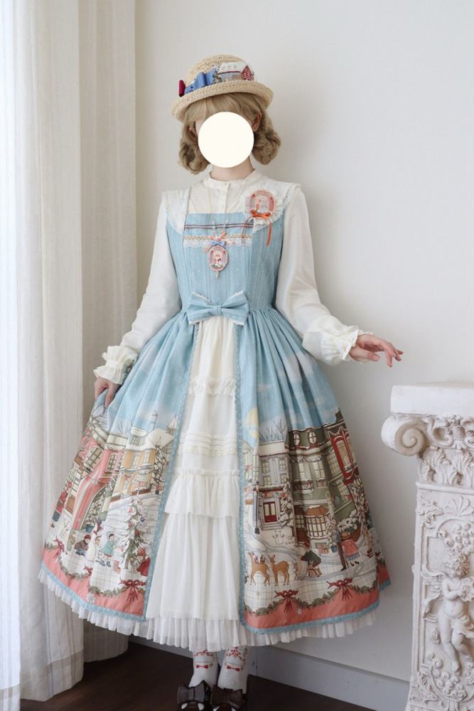 Miss Point Winter Town Plus Size Prints Lolita Jumper Skirt