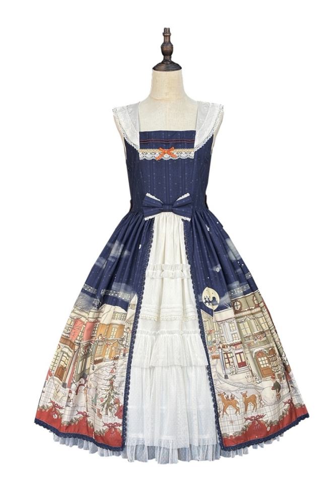 Miss Point Winter Town Plus Size Prints Lolita Jumper Skirt