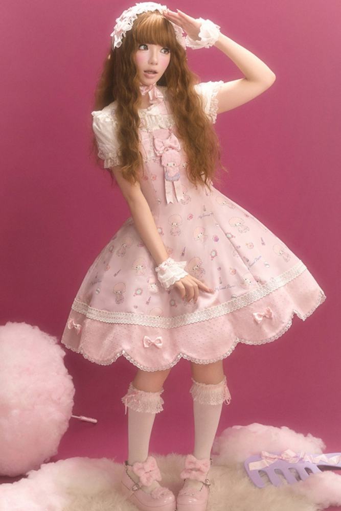 Summer Fairy Sanrio Collaborated My Sweet Piano Lolita OP JSK Blouse and Apron