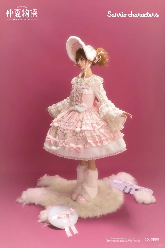 Summer Fairy Sanrio Collaborated My Sweet Piano Lolita Furry JSK Cape and OP