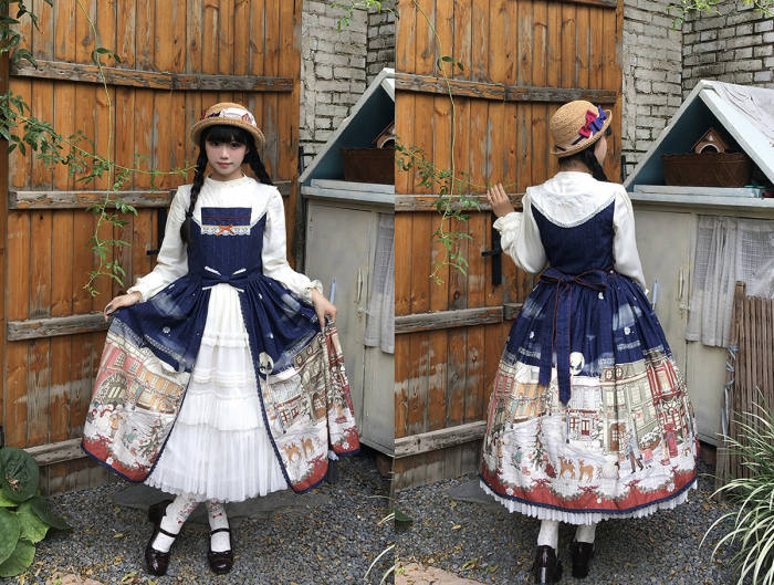 Miss Point Winter Town Plus Size Prints Lolita Jumper Skirt