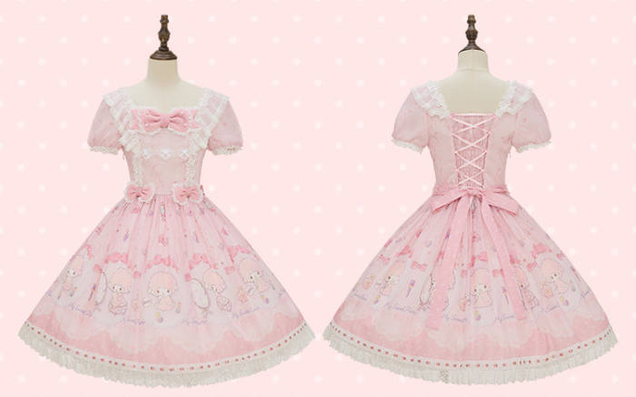 Summer Fairy Sanrio Collaborated My Sweet Piano Lolita OP JSK Blouse and Apron