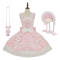 Furry Pink JSK+Necklace+Bonnet
