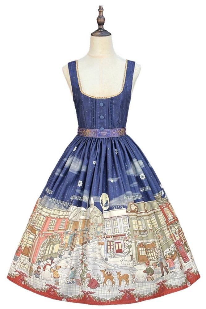 Miss Point Winter Town Plus Size Prints Lolita Jumper Skirt