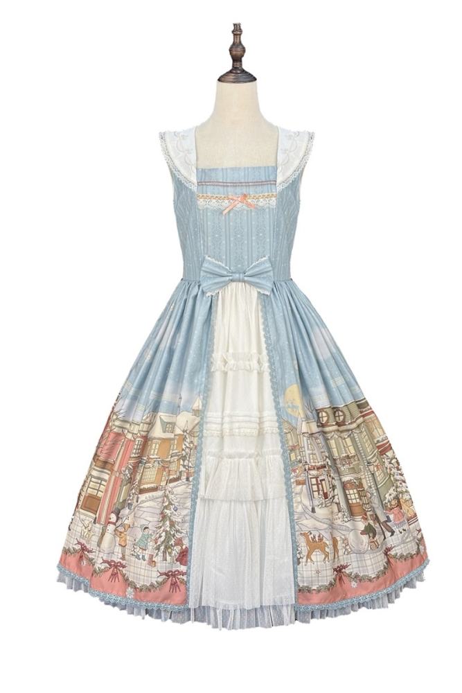 Miss Point Winter Town Plus Size Prints Lolita Jumper Skirt