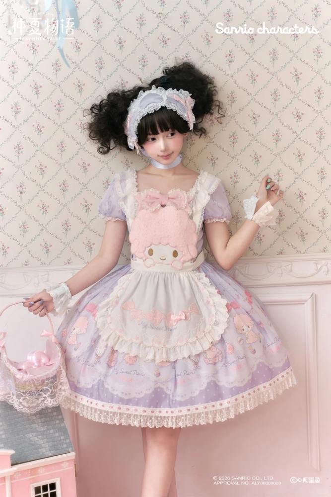 Summer Fairy Sanrio Collaborated My Sweet Piano Lolita OP JSK Blouse and Apron