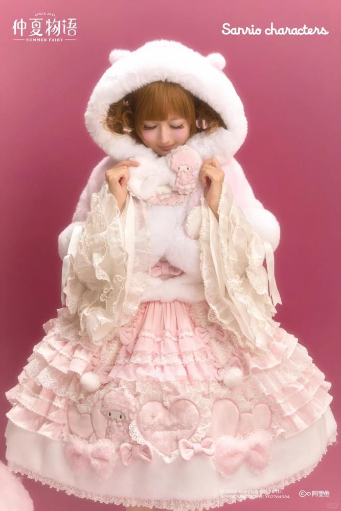 Summer Fairy Sanrio Collaborated My Sweet Piano Lolita Furry JSK Cape and OP
