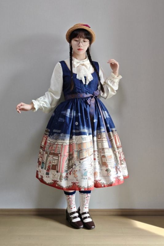 Miss Point Winter Town Plus Size Prints Lolita Jumper Skirt