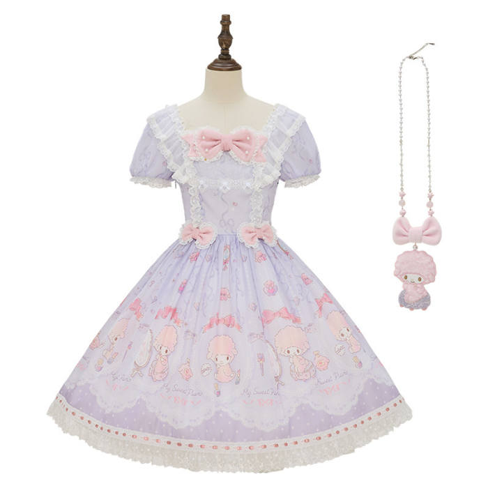 Summer Fairy Sanrio Collaborated My Sweet Piano Lolita OP JSK Blouse and Apron