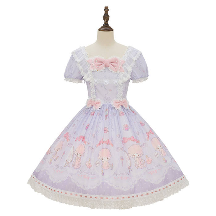 Summer Fairy Sanrio Collaborated My Sweet Piano Lolita OP JSK Blouse and Apron