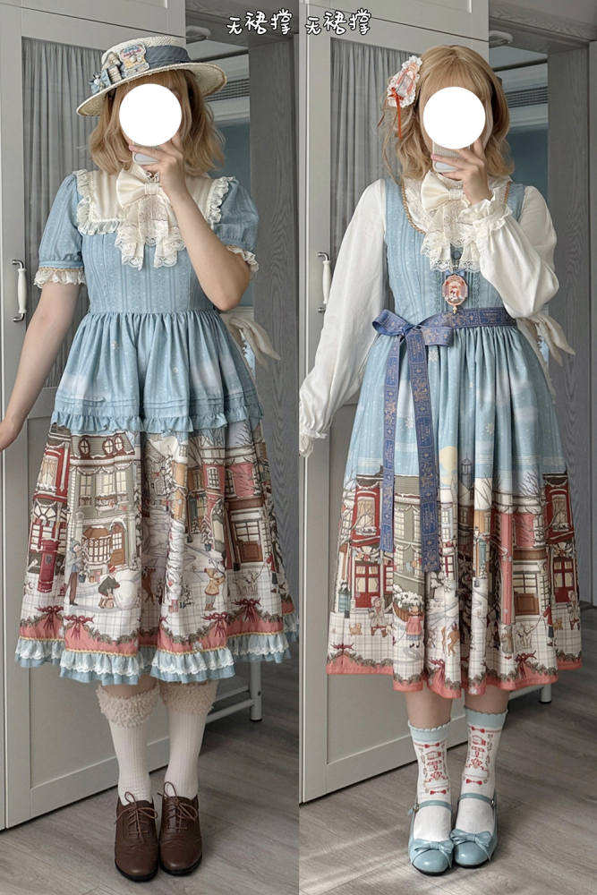 Miss Point Winter Town Plus Size Prints Lolita One Piece Dress
