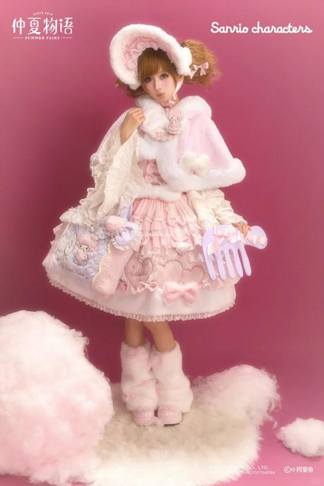Summer Fairy Sanrio Collaborated My Sweet Piano Lolita Furry JSK Cape and OP