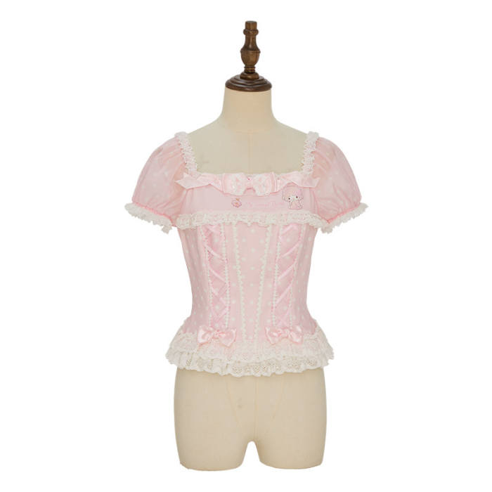 Summer Fairy Sanrio Collaborated My Sweet Piano Lolita JSK SK Blouse and Cardigan