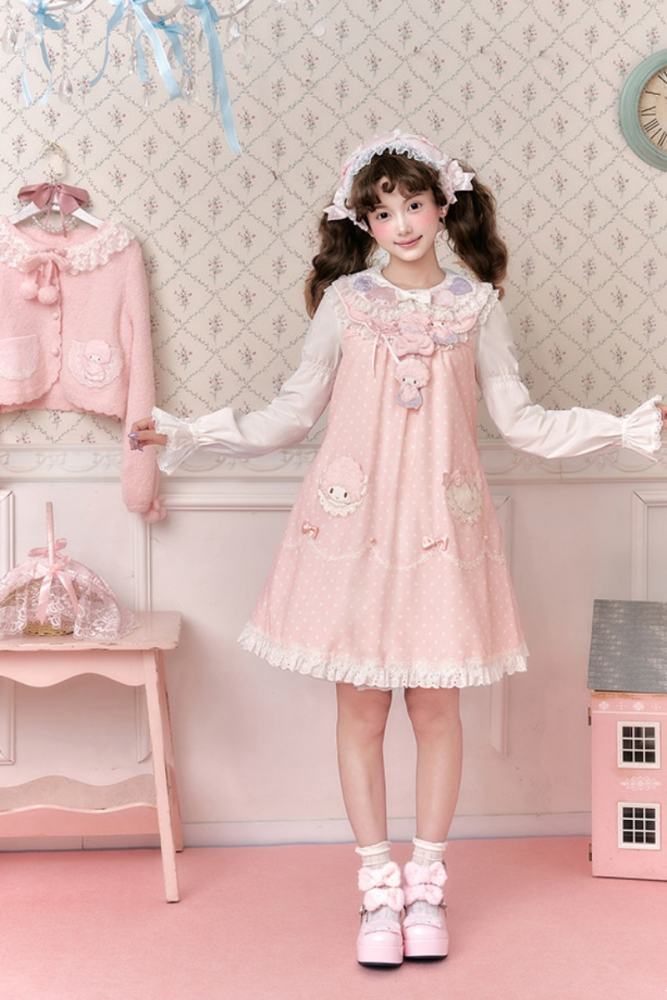 Summer Fairy Sanrio Collaborated My Sweet Piano Lolita JSK SK Blouse and Cardigan