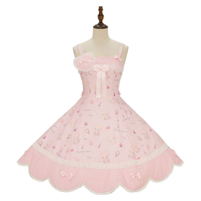 Summer Fairy Sanrio Collaborated My Sweet Piano Lolita OP JSK Blouse and Apron