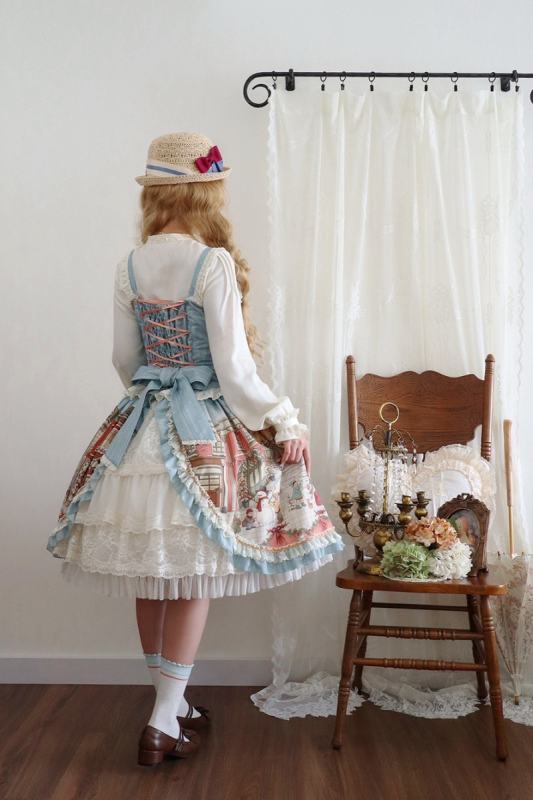 Miss Point Winter Town Plus Size Lolita Blouse Top and Skirt