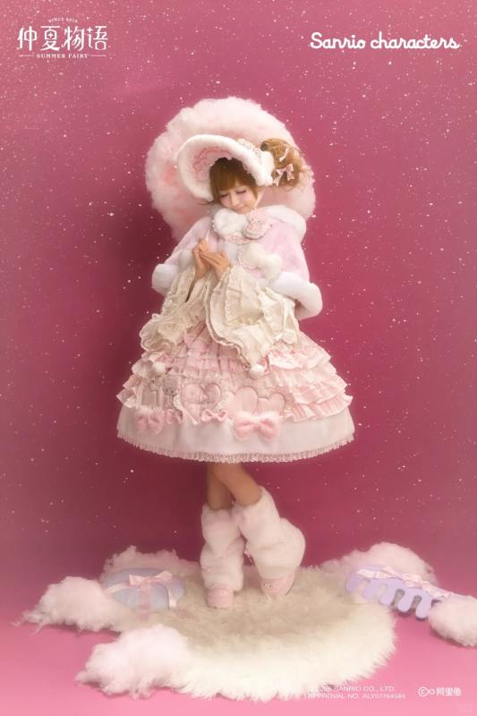 Summer Fairy Sanrio Collaborated My Sweet Piano Lolita Furry JSK Cape and OP