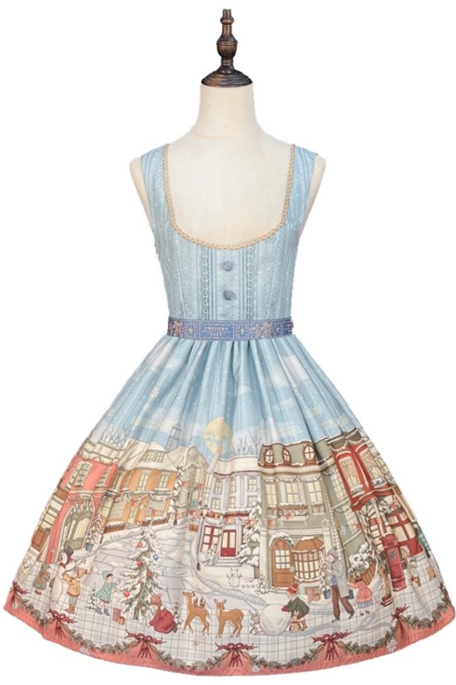 Miss Point Winter Town Plus Size Prints Lolita Jumper Skirt