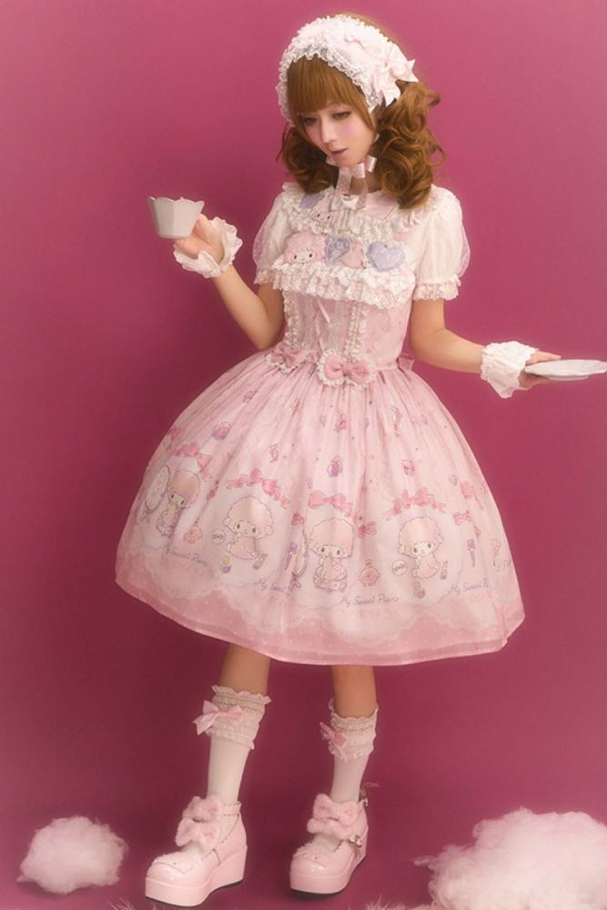 Summer Fairy Sanrio Collaborated My Sweet Piano Lolita OP JSK Blouse and Apron