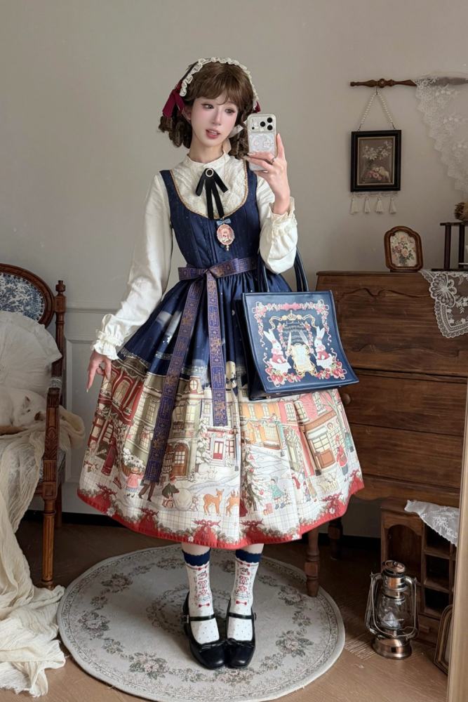 Miss Point Winter Town Plus Size Prints Lolita Jumper Skirt