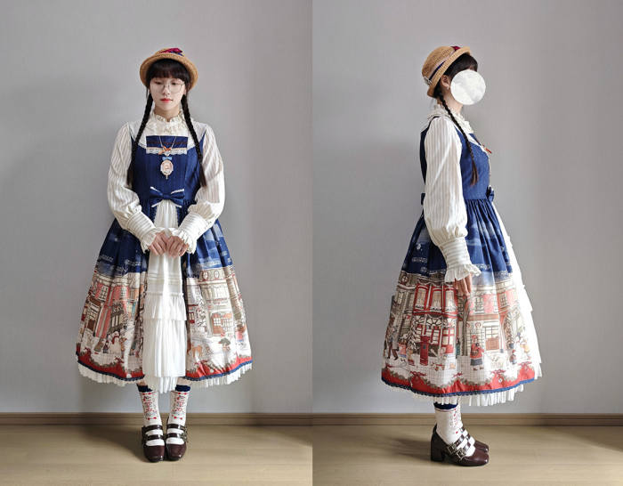 Miss Point Winter Town Plus Size Prints Lolita Jumper Skirt