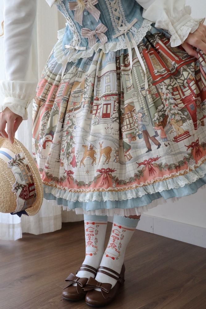 Miss Point Winter Town Plus Size Lolita Blouse Top and Skirt