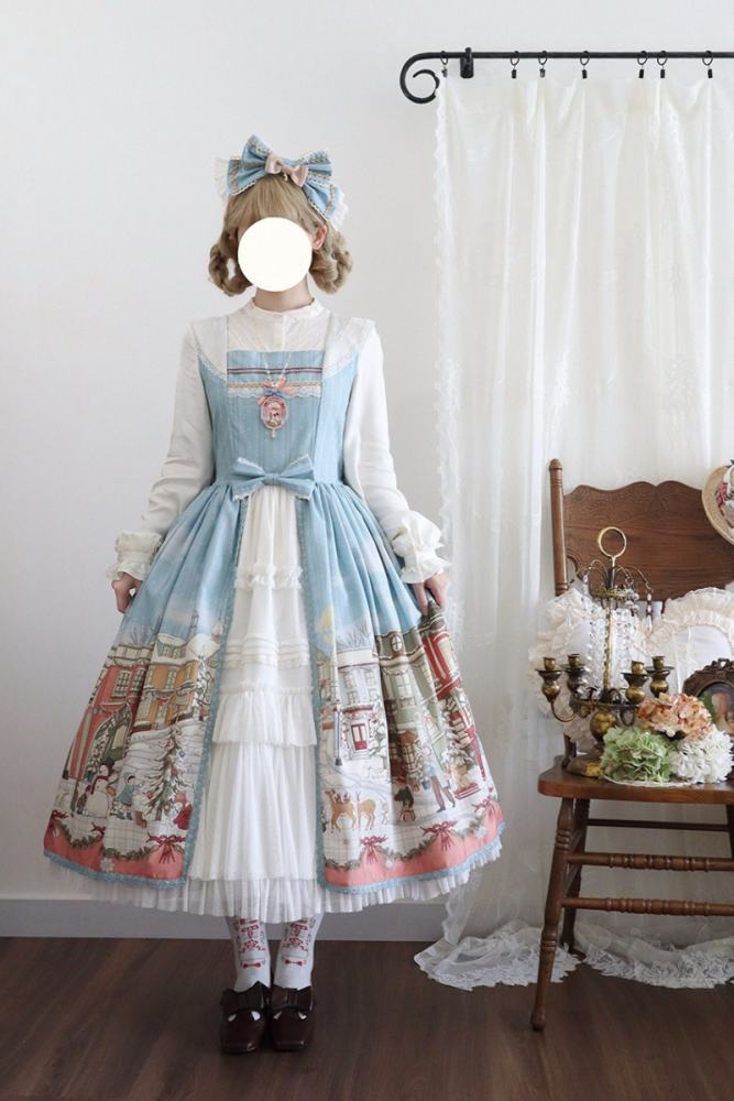 Miss Point Winter Town Plus Size Prints Lolita Jumper Skirt