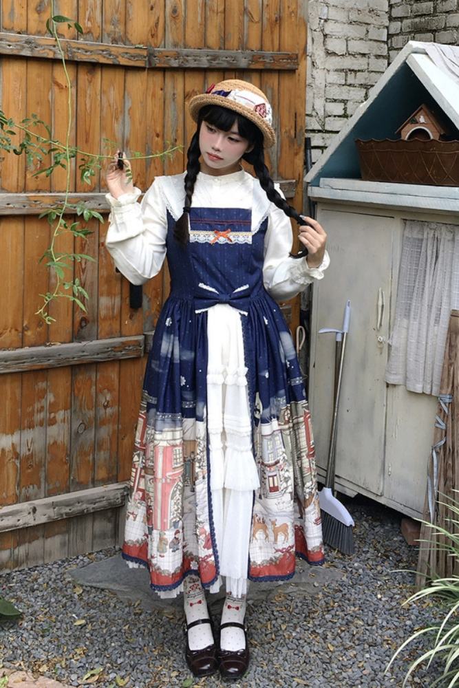 Miss Point Winter Town Plus Size Prints Lolita Jumper Skirt