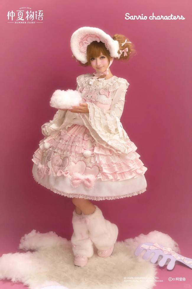 Summer Fairy Sanrio Collaborated My Sweet Piano Lolita Furry JSK Cape and OP