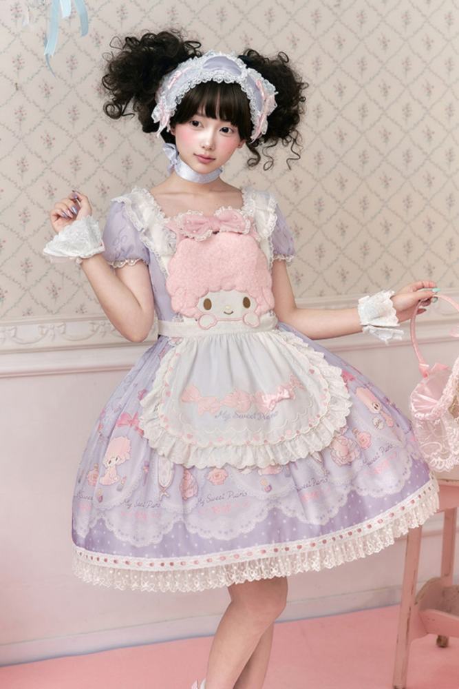 Summer Fairy Sanrio Collaborated My Sweet Piano Lolita OP JSK Blouse and Apron